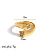 Exquisite Sparkling Peach Heart Zircon Fashion Stainless Steel Rings For Women 18K Gold Plated Jewelry Waterproof Accessories