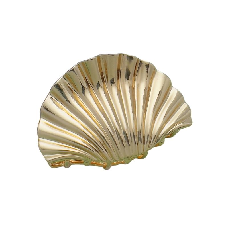 Elegant Gold Metal Seashells Hair Claw for Women Stylish Clip Crab Clamp Hairwear Hair Shaping Claw Clip for Daily Use