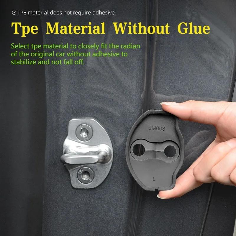 For 2016-2024 Tesla Model 3 Model Y Door Lock Cover Protective Latch Cover Door Stop Cover Set of 8 Car Accessories