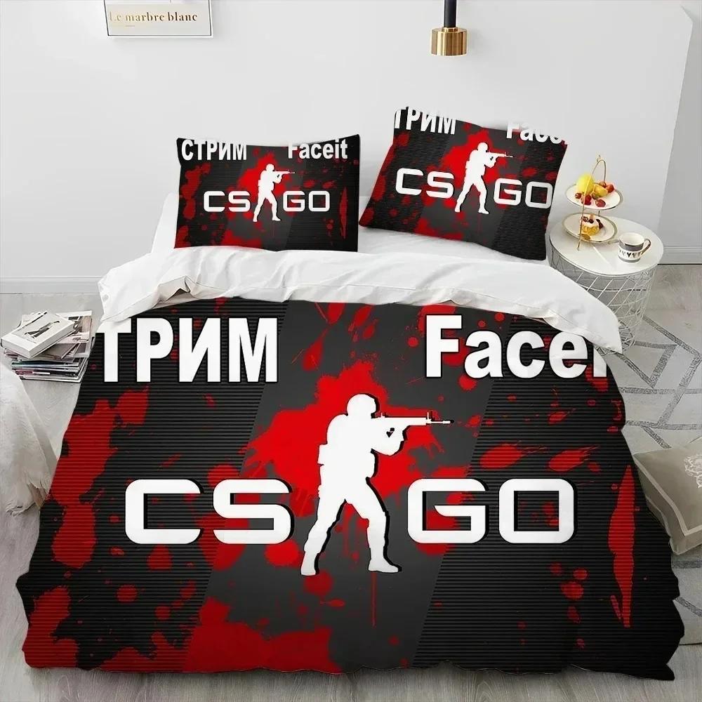

CS GO Игра Геймер Counter Strike Постельный набор Набивной Постельный набор с наволочкой Пододеяльник для кровати Мягкое Постельное белье размера Квин Кинг Домашний текстиль 70x133cm 2pcs