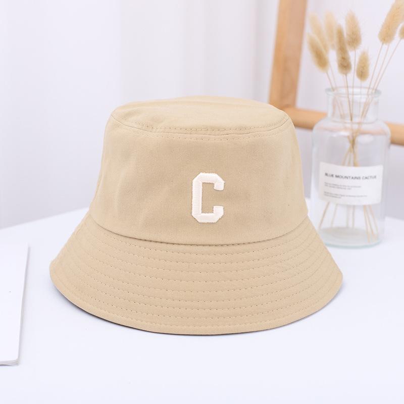 Lovers Summer Spring Sunscreen Fisherman Hat Solid Color C Letter Literary Hat