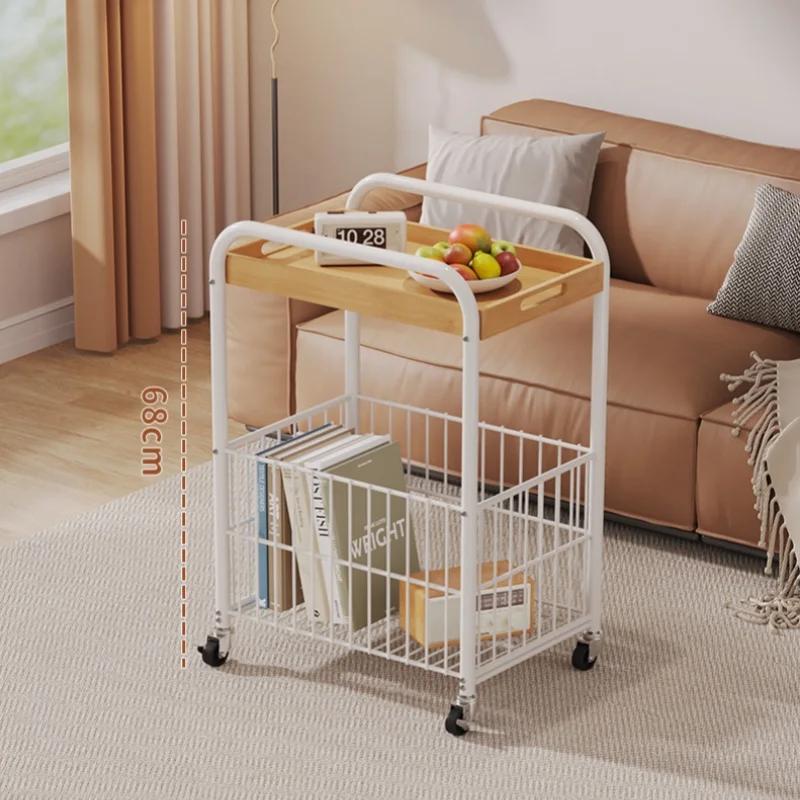 Modularer Couchtisch Kreativer Sofa-Beistelltisch Wagen mit Rädern Kleiner Wagen Aufbewahrungsschrank Schlafzimmer Nachttischregal Aufbewahrungstisch