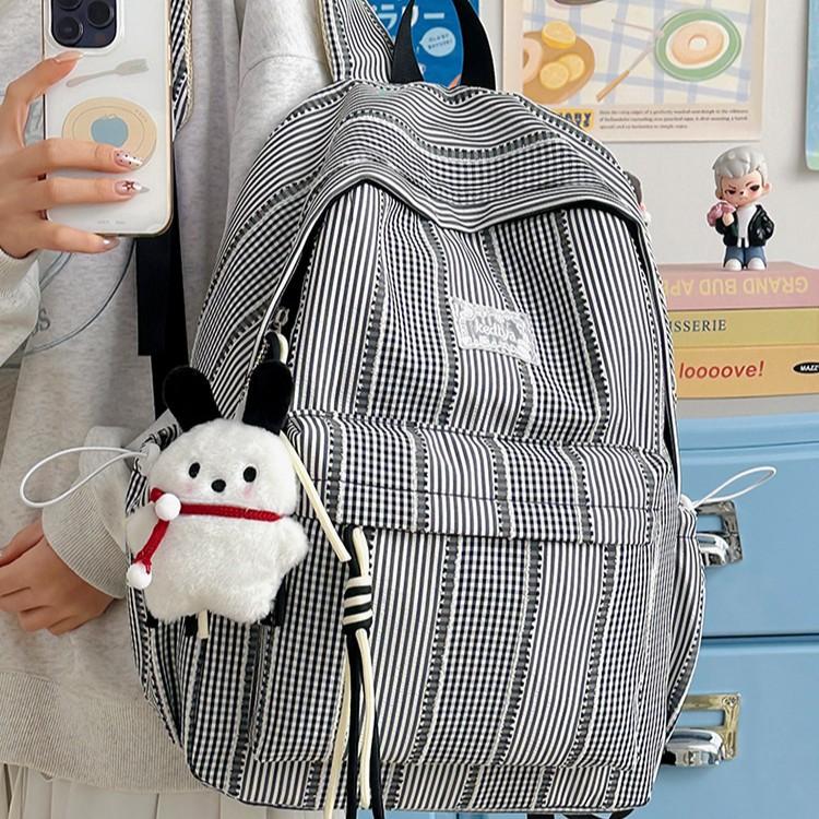 Schoolbag Korean ins Simple School Bag Junior High School Student Versatile Class Commuter Backpack Lightweight Large Capacity Travel Backpack