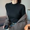 3 Winter fleece thickened bottoming shirt women's silver fox fleece slim fit inside warm autumn clothes crew neck top