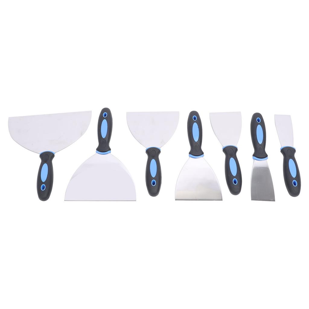 7PCS Putty Scrapers Stainless Steel Spatula Set with Storage Bag for Repairing Drywall Applying