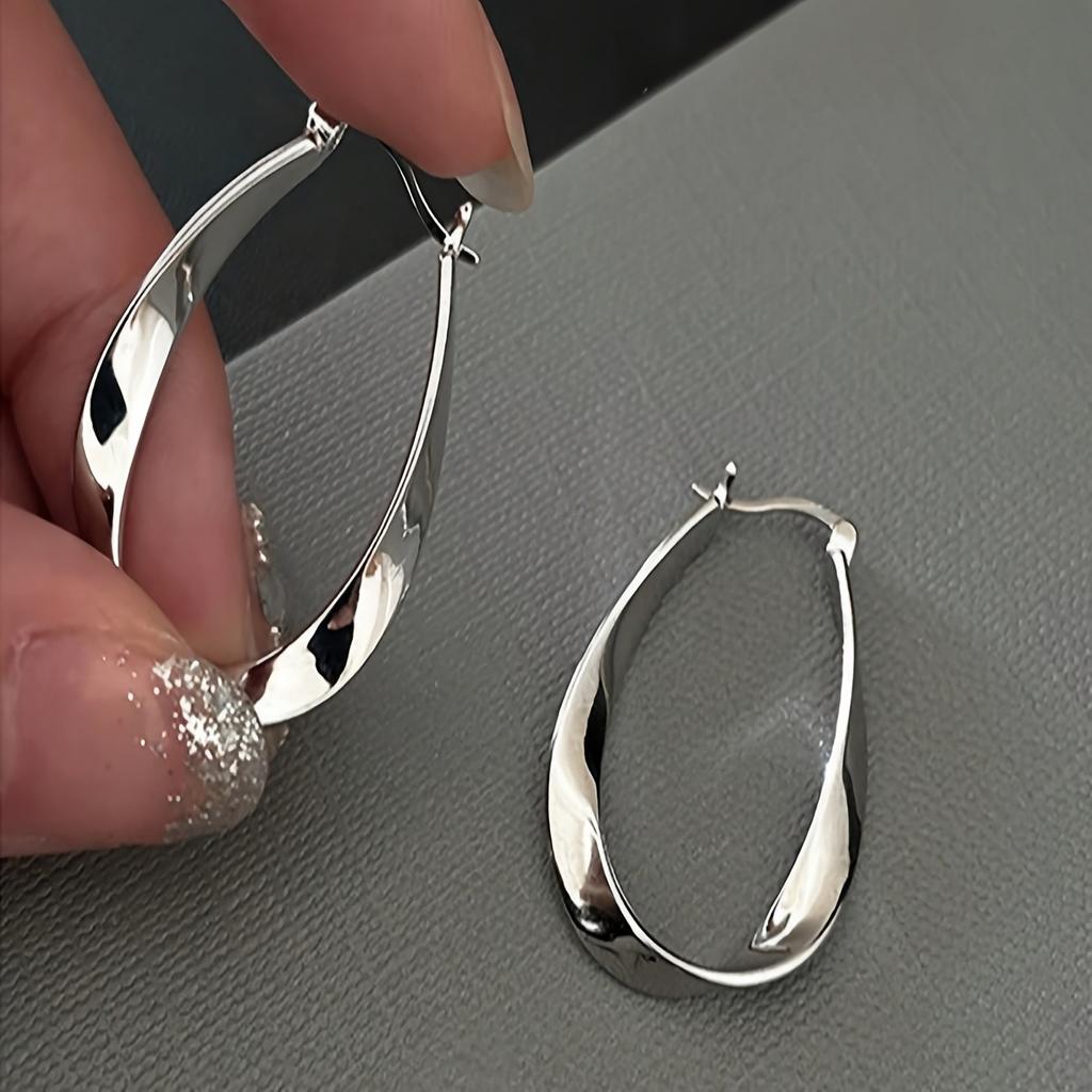 Novel Elegant Twisted Earrings 1 Pair, Versatile Fashion Ear Jewelry for Casual Formal Occasions