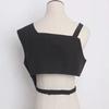 Gilet Nero Cool Girl per Outfit alla Moda, Si Abbina Perfettamente con Top Gilet da Abito con Design Vuoto Scuro
