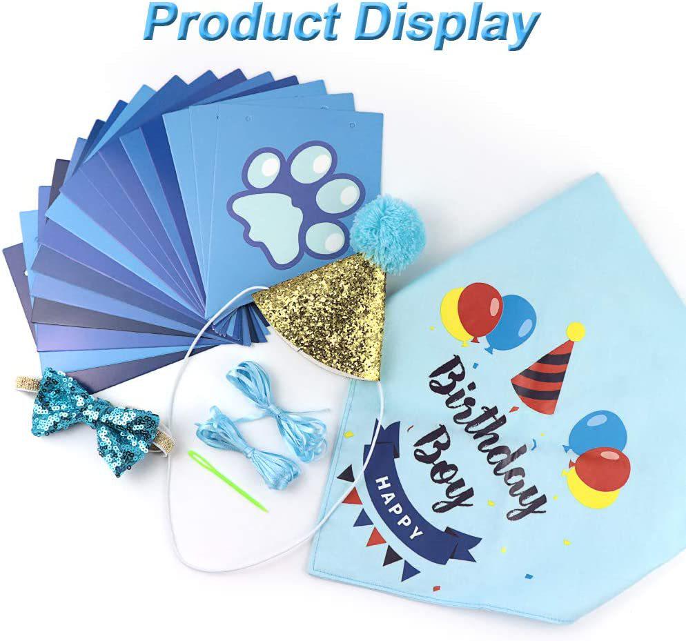 Pet Birthday Party Set: Dog Bandana, Banner & Hat