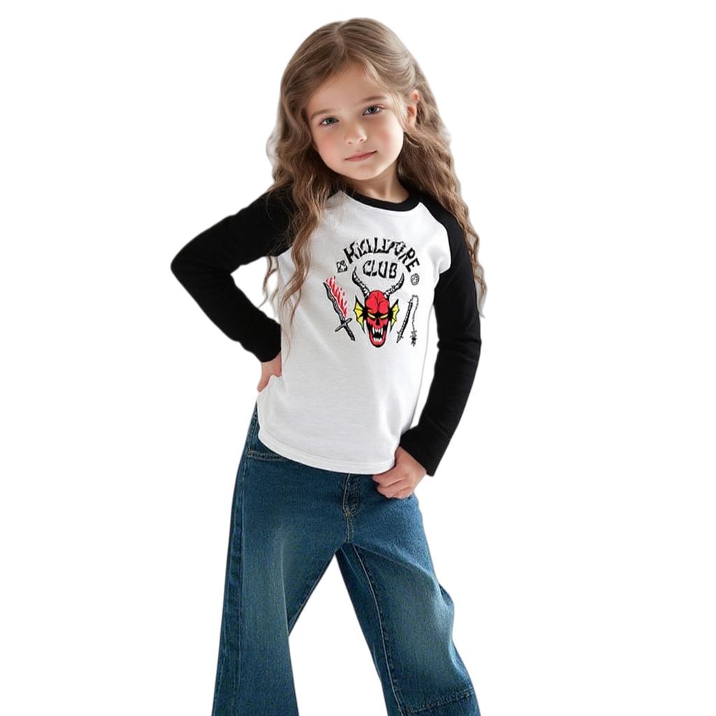 Chlapci Dívky Stranger Things Hellfire Potisk Módní Filmový Potisk Tričko Top