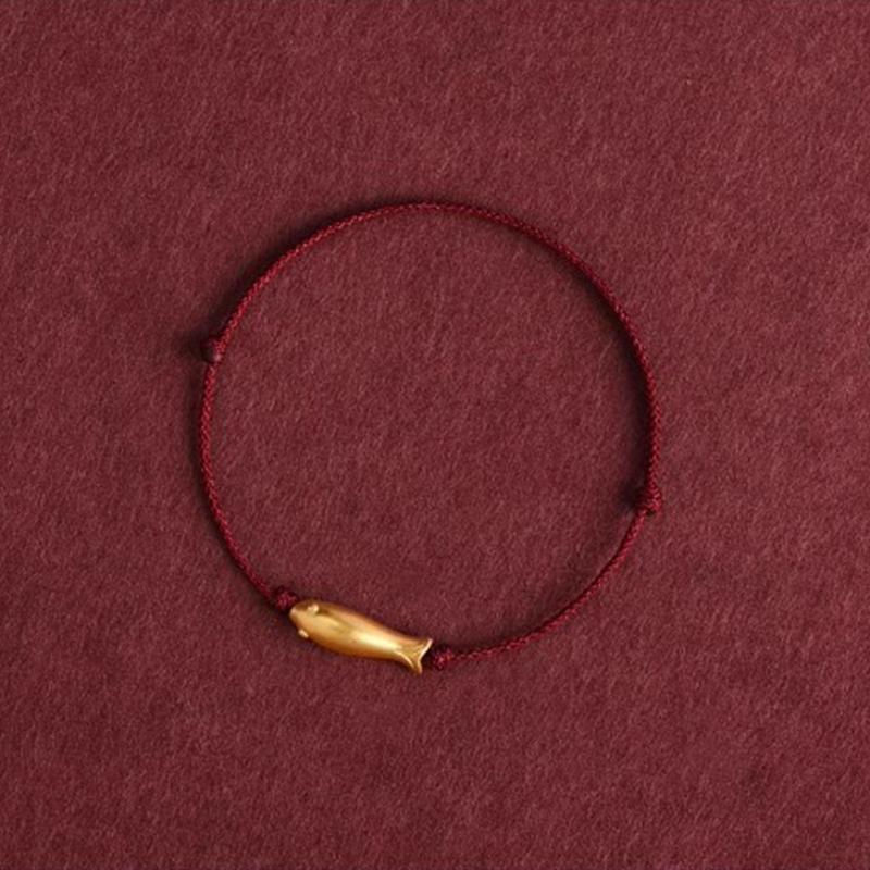 

Универсальный браслет из красной нити, браслет с рыбой кои на удачу для женщин и мужчин, простые регулируемые браслеты-амулеты, ювелирные изделия, подарки вино красного