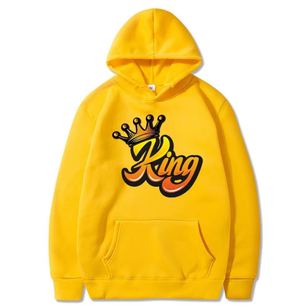 Women's Long Sleeves Women Streetwear Hoodie Sweatshirt King Print Harajuku Pullover Autumn Casual Hooded Hoodie Sweatshirts