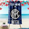 Asciugamano da Spiaggia Personalizzato con Stampa Inter Milan, Asciugamano Grande Morbido ad Asciugatura Rapida per Spiaggia Campeggio Nuoto