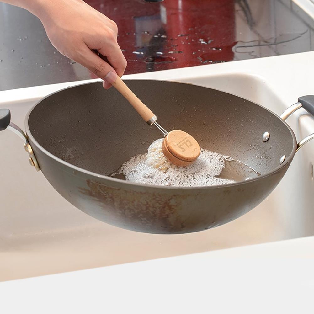 Dish Cleaning Brush Long Handle Pan Brush Solid Dish Scrubber Brush Wear-resistant