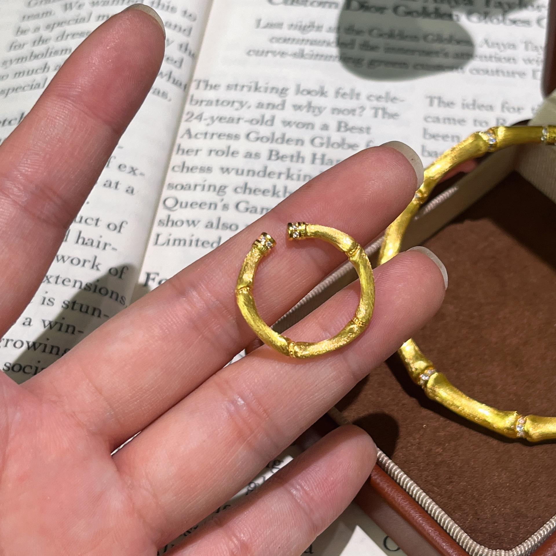 Jindian Тот же шелковистый эффект Ручная работа Матовый бамбуковый браслет Кольцо Высокое чувство Национальный стиль Высокий браслет