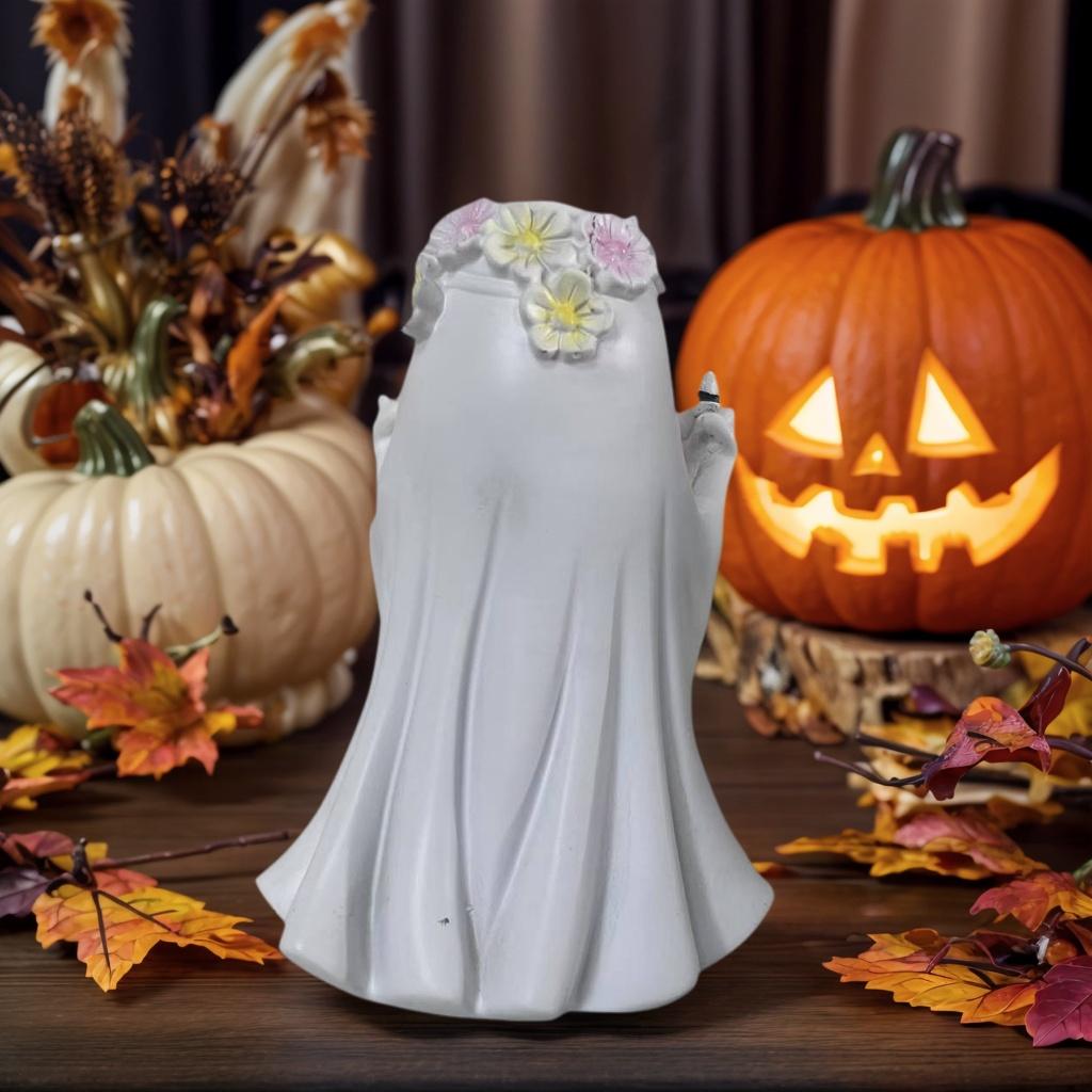 1 Halloween Ghost Dog Leash Ornament, Quirky Little Wreath, Fun Decoration for Indoor and Outdoor Tabletops, Suitable for Halloween and Other Holidays