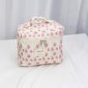 Floral Quilted Cotton Travel Makeup Bag Set – Portable, Large Capacity, 3-Piece