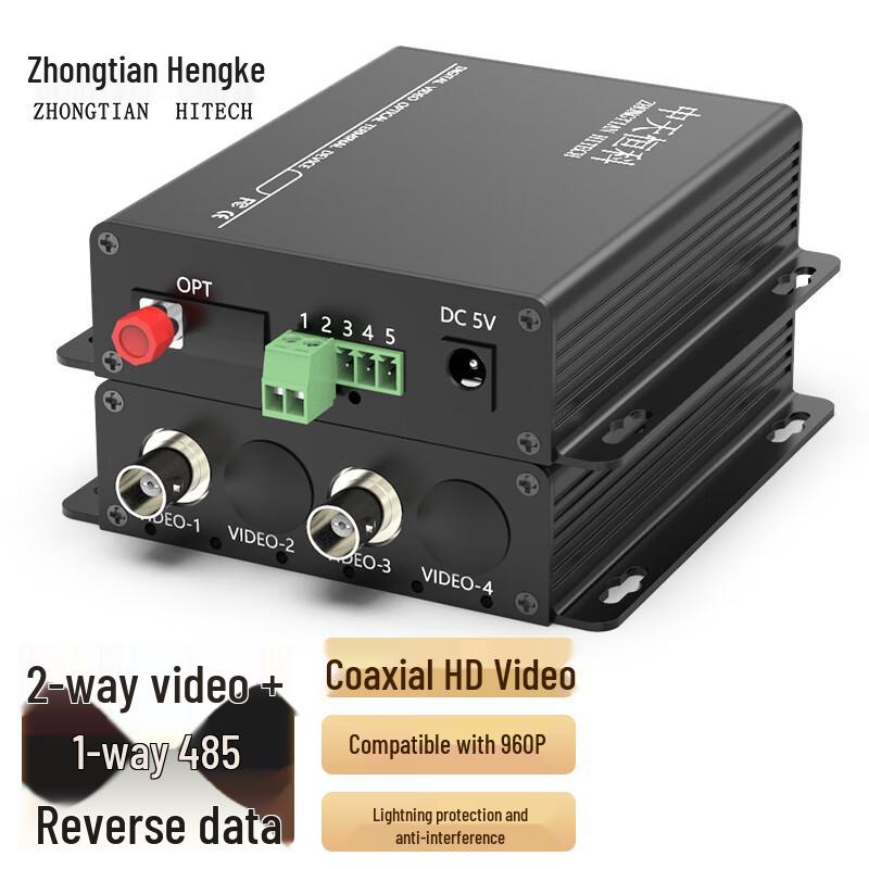 

Zhongtian Hengke 2-Channel HD Coaxial Video & Data Optical Transceiver