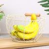 Egg Basket Round Metal Wire Basket With Handle Multipurpose Food Storage Organizer Fruit Vegetable Holder For Kitchen Picnic