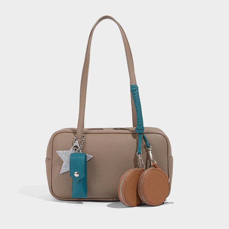 2025 New Women's Bag High-End Niche Boston Bag Simple Versatile Underarm Bowling Bag