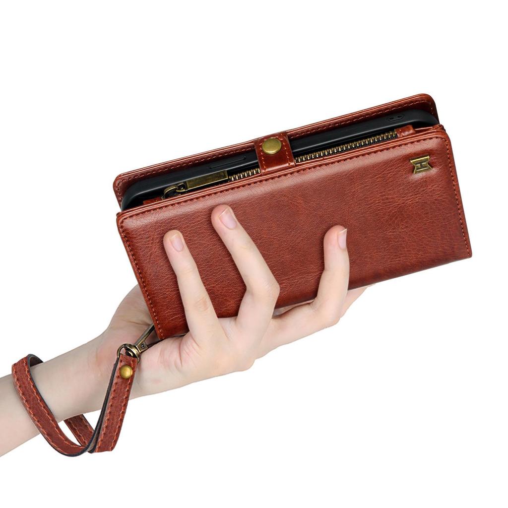 iPhone 14/15/16 Plus Multifunctional Leather Wallet Crossbody Case