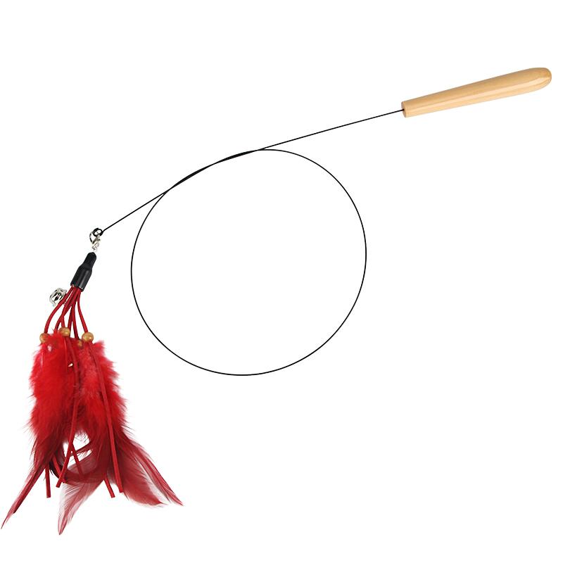 DIY Cat Toy Accessories Feathers Funny Cat Stick With Wooden Handle Replacement Pet Toy Accessories