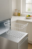 2Pcs Freezer Wire Storage Basket Organizer Bin Hanging Metal Rack with PE Coating L 45cm X W 24.5cm
