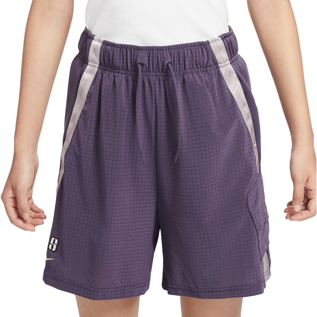 

Nike Dri-Fit Sabrina Свободные Удобные Баскетбольные Шорты Женские шорты Темно-Пурпурный Светло-Минерально-Пурпурный Выстиранный Коралловый FV3190-573 S