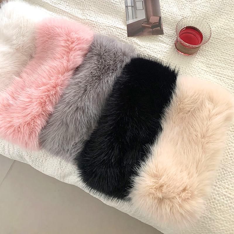 

Женская эластичная повязка на голову из искусственного меха, теплая повязка для волос, тюрбан, теплые аксессуары для головы