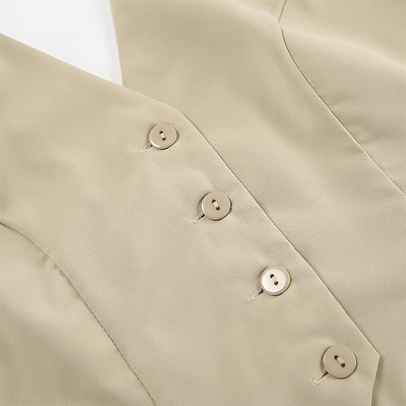 Conjuntos Elegantes para Mujer 2 Piezas Verano Nuevo en Conjuntos a Juego Estilo Commuter Sin Mangas Cuello en V Cuello Colgante Pantalones Cortos de Dos Piezas