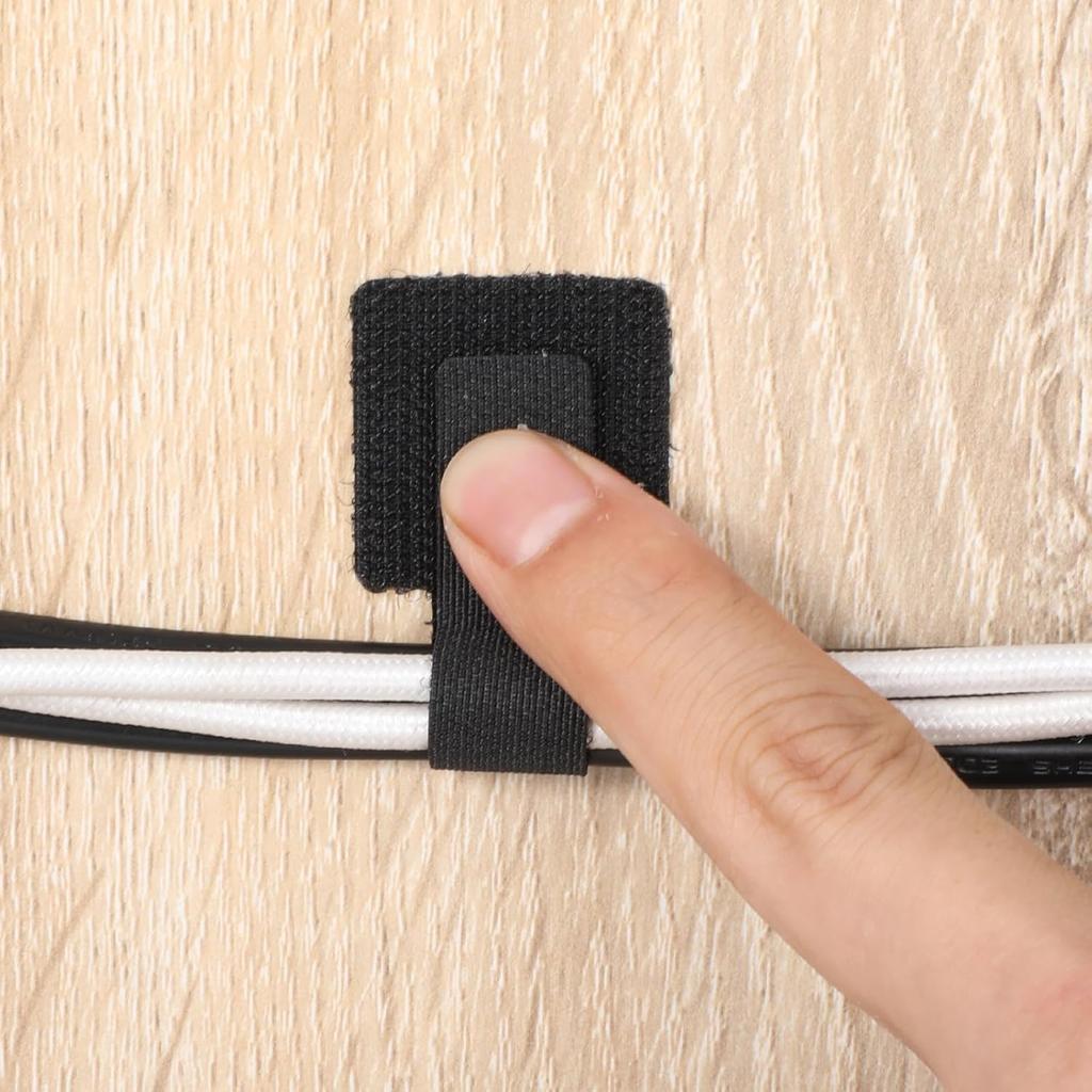 80 PCS Adhesive Hook and Loop Cord Ties, Adjustable Appliance Cord Organizer Multi-Purpose Cords Ties for Charging Cables Household Office Kitchen