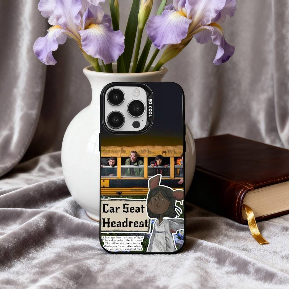

C-Car S-Seat H-Headrest B-Band Phone Case For iPhone17,16,15,14,13,12,11 Plus,Pro Max Candy Silver Plated Inside Cover iPhone12