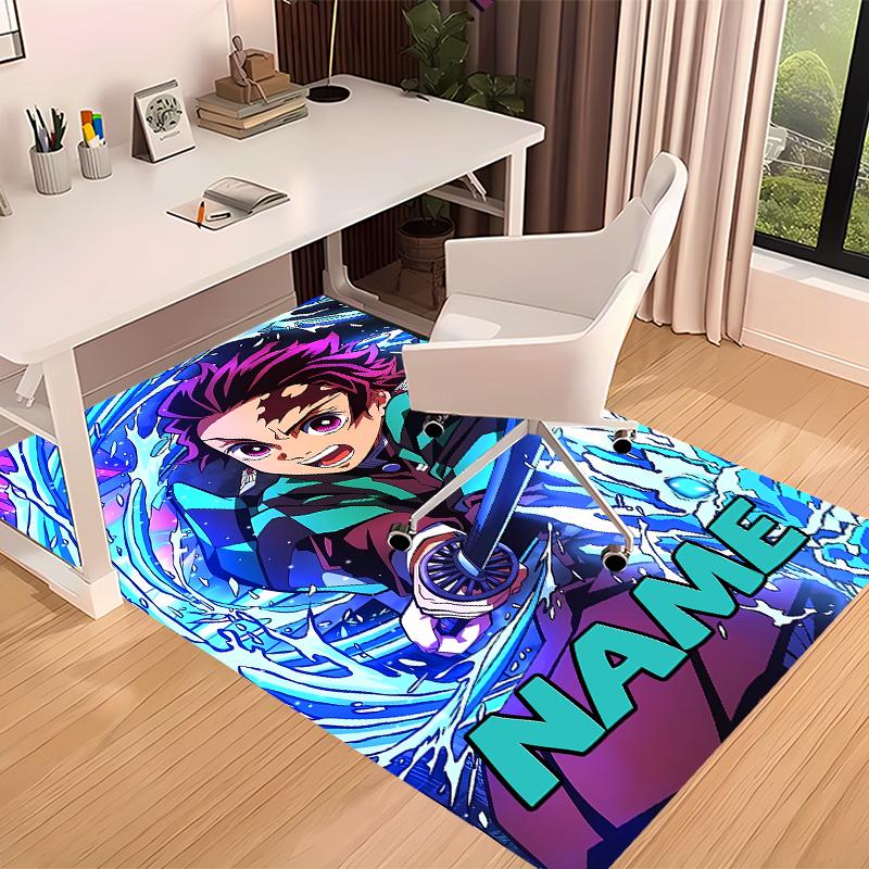 Custom personalization Demon Slayer Tanjiro Print Area Rug - Soft, Washable Non-Slip Indoor Mat,Living Room,Home&Office Decorative Rug