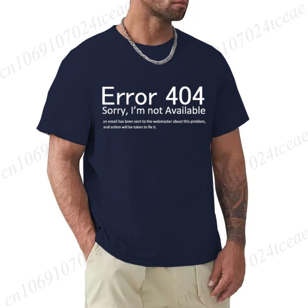 T Shirt for Men 404 Error Coding Geek Programmer Tee Tops Round Neck Short-Sleeve Fashion Tshirt Clothing Casual Basic T-shirts