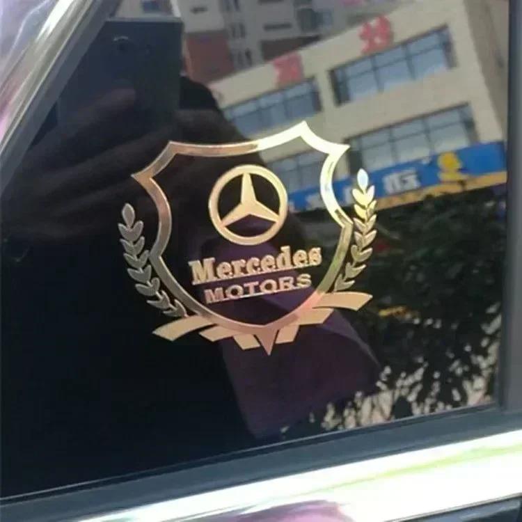 2pcs Metal emblem Auto Decor Decals Car Window Wiper Stickers For Mercedes Benz AMG C260l GLC CLE GLC GLA GLK W204 W205 W211 OF8