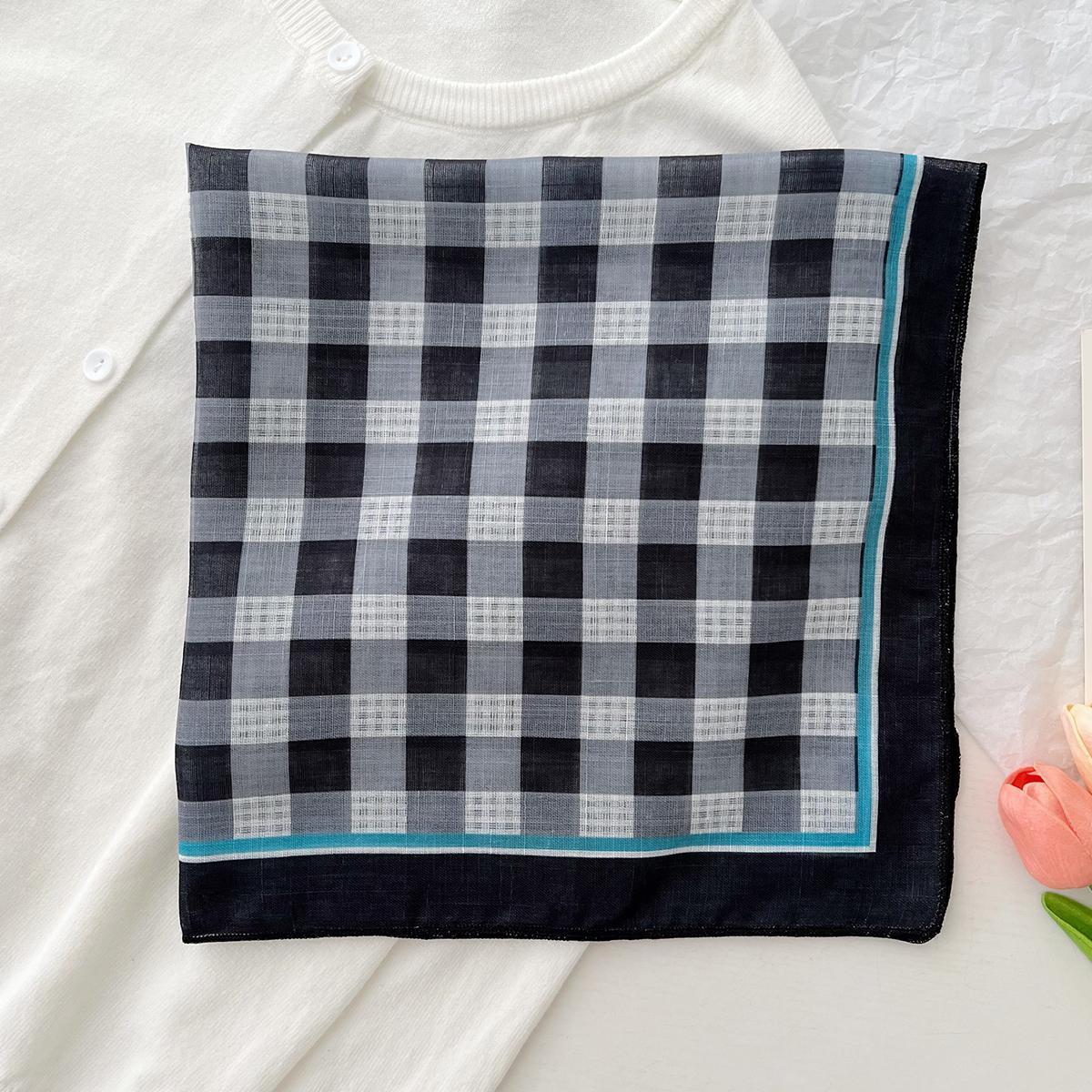 

Korean Version Ins Style Sub-Square Scarf Women S Fresh And Breathable Decorative Scarf Sweet Thin Silk Scarf Photo Headscarf 58-58cm