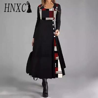 Women's Fashion Autumn Winter Long Sleeve O-Neck  Casual Dresses
