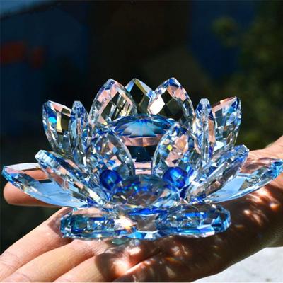 Feng Shui Quarzkristall Lotusblume Handwerk Glas Briefbeschwerer Ornamente Figuren Home Hochzeit Party Decor Geschenke Souvenir