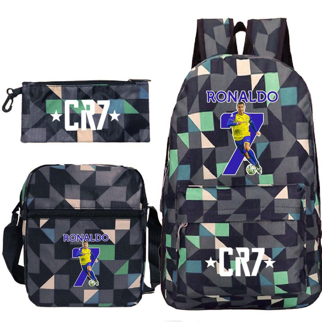 Cartable grande capacité avec bandoulière; set de trousse à crayons trois pièces pour étudiant