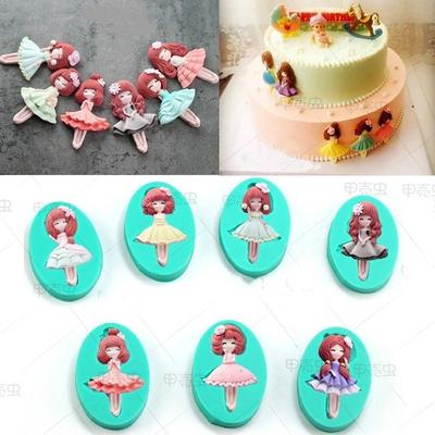 6 Stili Ragazze Principessa Silicone Fondente Stampi per Torta Strumenti per Decorare Torte per Feste di Bambini Gumpaste Cioccolato