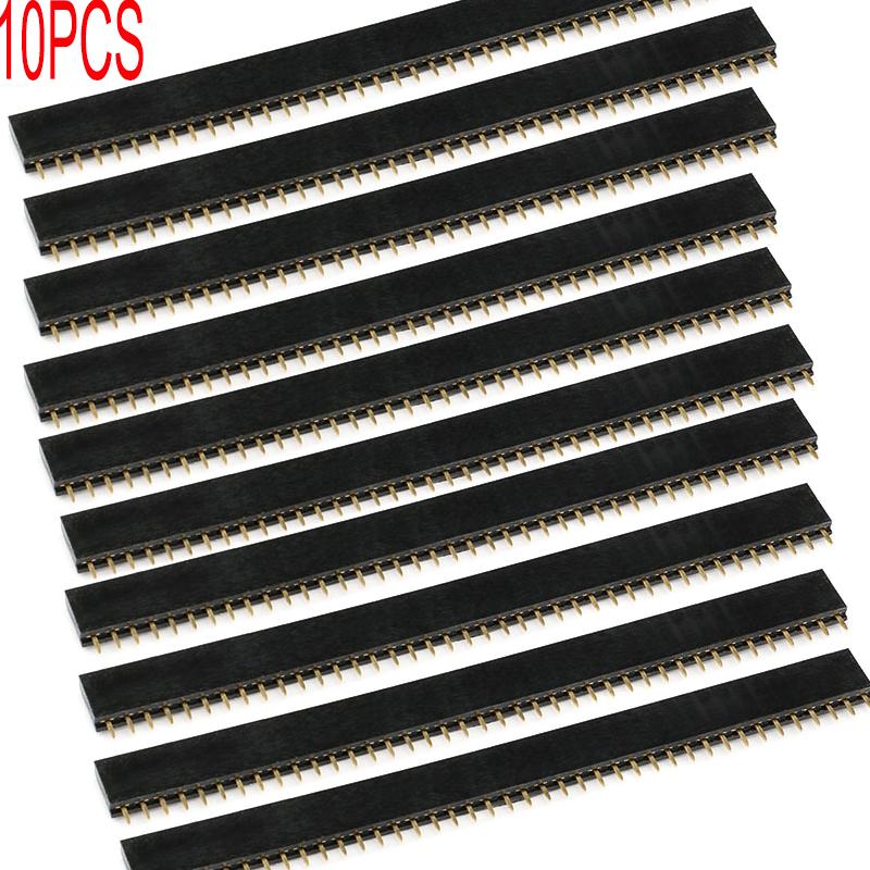 10PCS 1x40Pin 2.54mm Pitch Single Row Female PCB Socket Board Male Pin Header Connector For Arduino
