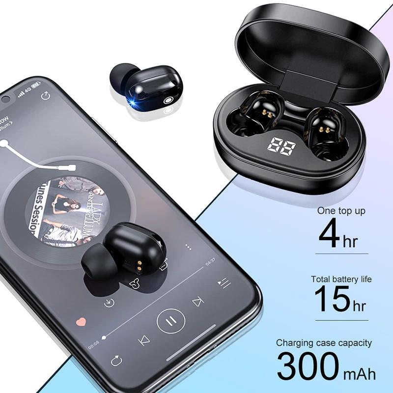 A6S Plus Wireless Bluetooth Headsets Earphones Stereo Headphones Sport Noise Cancelling  Earbuds For All Smart Phone