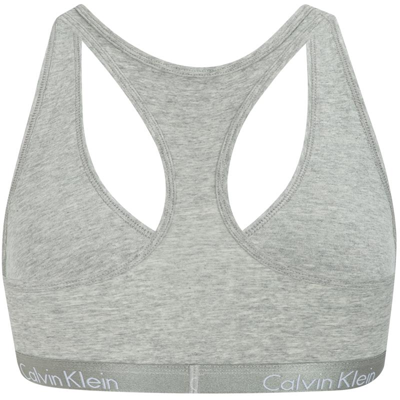 Calvin Klein Wireless Removable Padding Light Sports Bralette With Letter Print Women Bralette Coconut-Gray QP2602OP7A