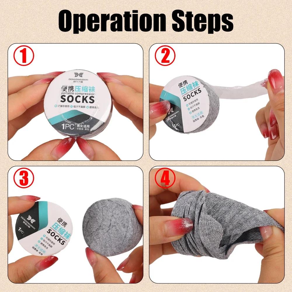 1-5pairs Portable Disposable Socks Outdoor Compression Travel Sock Summer Thin Unisex Sweat Absorbing Cotton Socks for Men Women