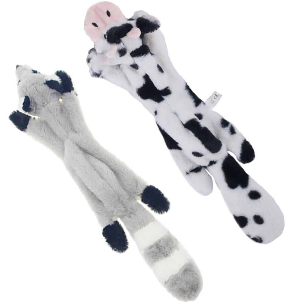 

2PCS Raccoon Lion Cute Dog Plush Toys Dog Chew Toy Pet Squeak