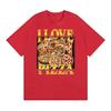 Ich liebe Pizza Grafik Unisex T-Shirts Herrenbekleidung Vintage Gothic Sommer T-Shirt Tops Hohe Qualität Komfort T-Shirt