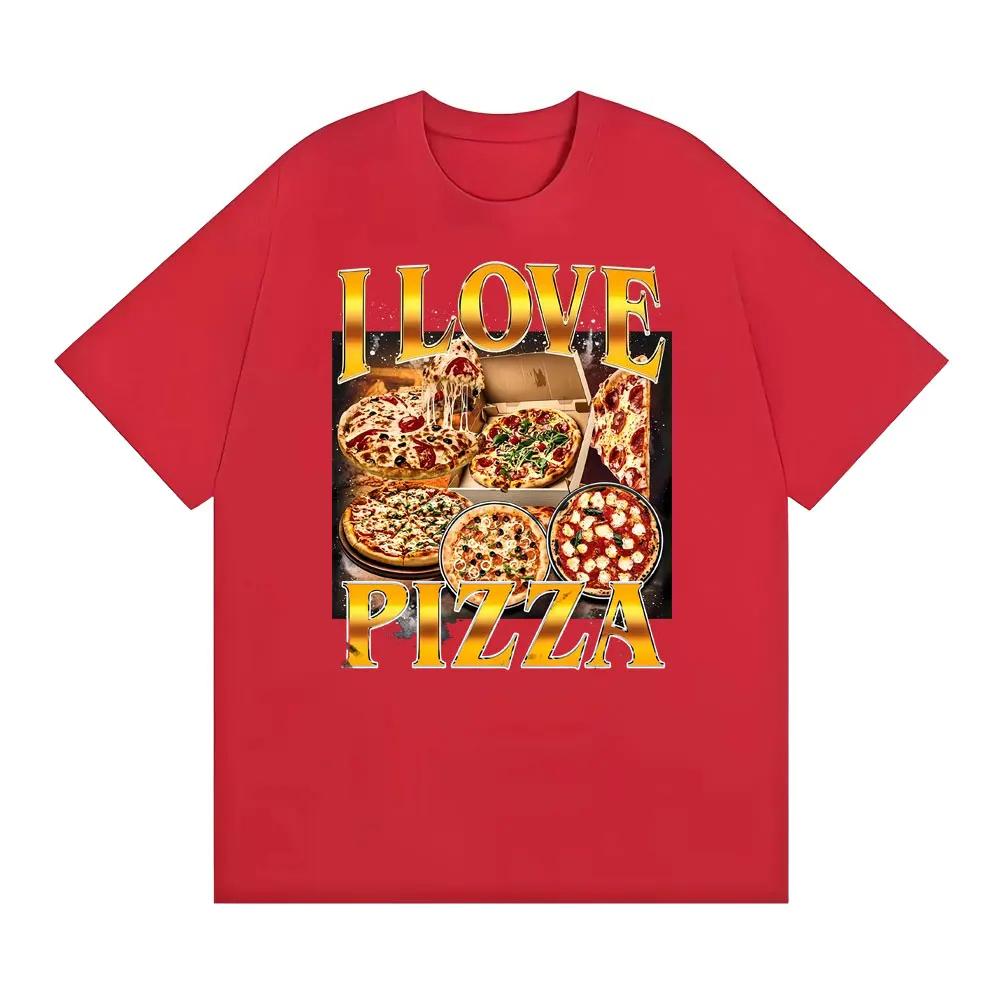 Ich liebe Pizza Grafik Unisex T-Shirts Herrenbekleidung Vintage Gothic Sommer T-Shirt Tops Hohe Qualität Komfort T-Shirt
