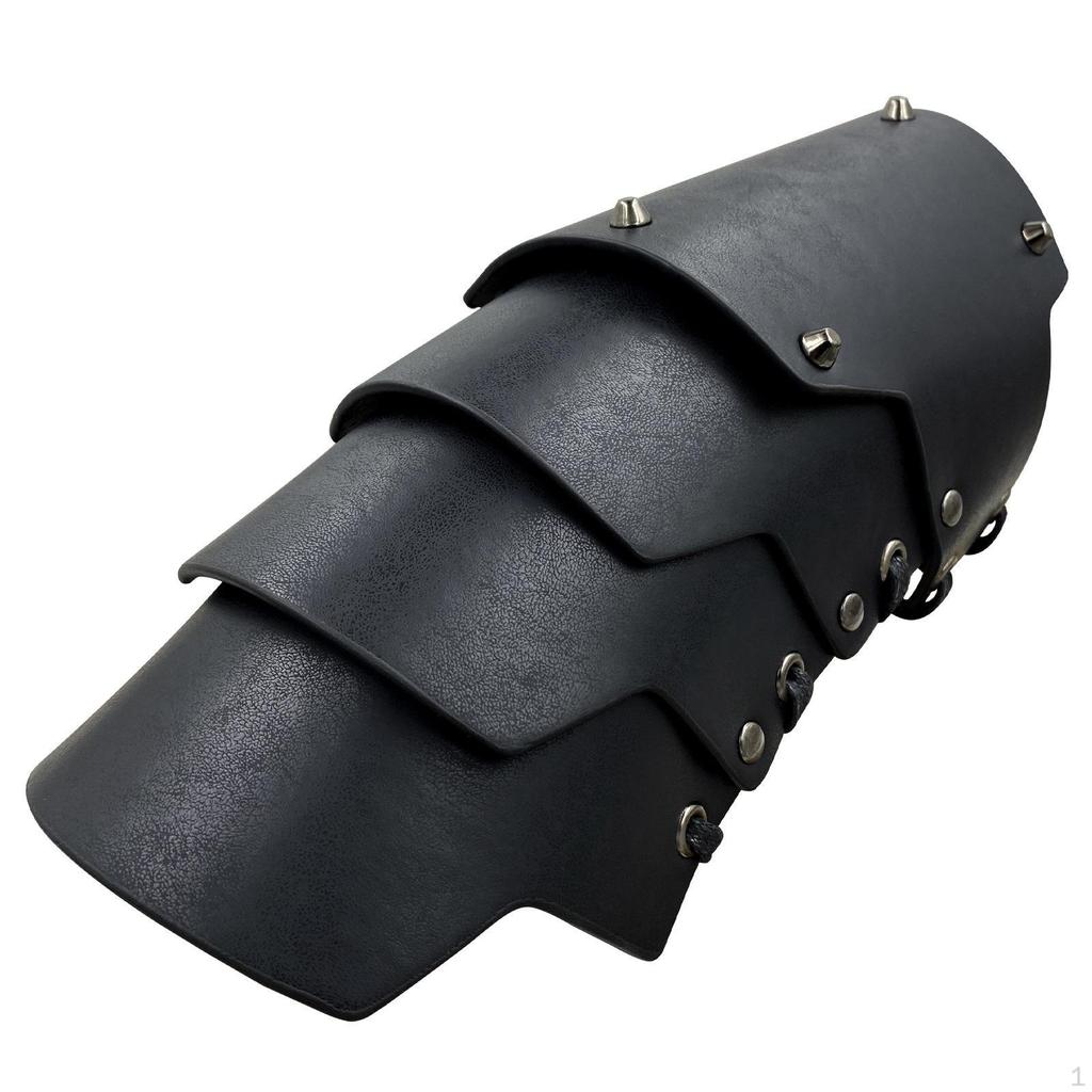 Wrist Bracer MedievalStyle Forearm Cuff with Laces Laceup Bracers Metal Rivets for Roleplayers,
