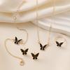 Fashion Butterfly Jewelry Set Acrylic Romantic Bracelet Ring Necklace Earring Set for Women Wedding Party New Year Festival Gift