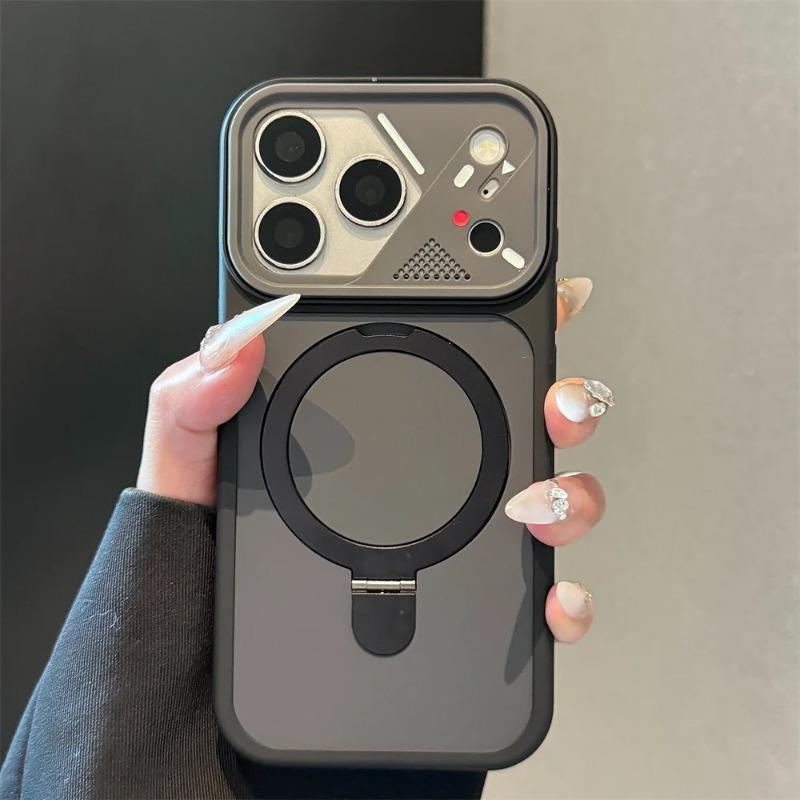 Matte Shockproof for Bracket Case For For Iphone 17 16 1 14 Plus 13 12 Pro Max 11 17Air Armor Protection Magnetic Cover