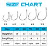 40Pcs/Box Saltwater Tuna Circle Hooks Stainless Steel Inline Big Game Circle Hooks Short Shank Saltwater 3X Strong Fishing Hooks